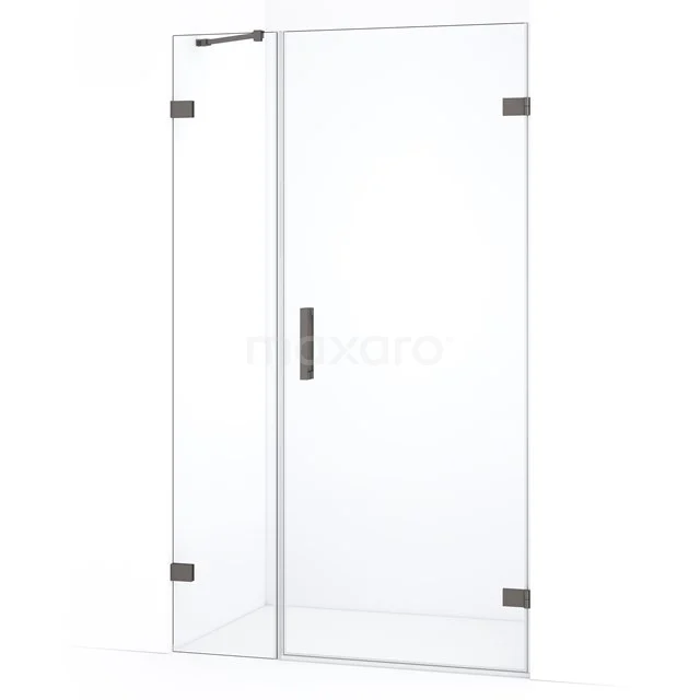 Diamond Douchedeur | 105 cm Zwart metaal Helder glas Draaideur DDC220704220ZM