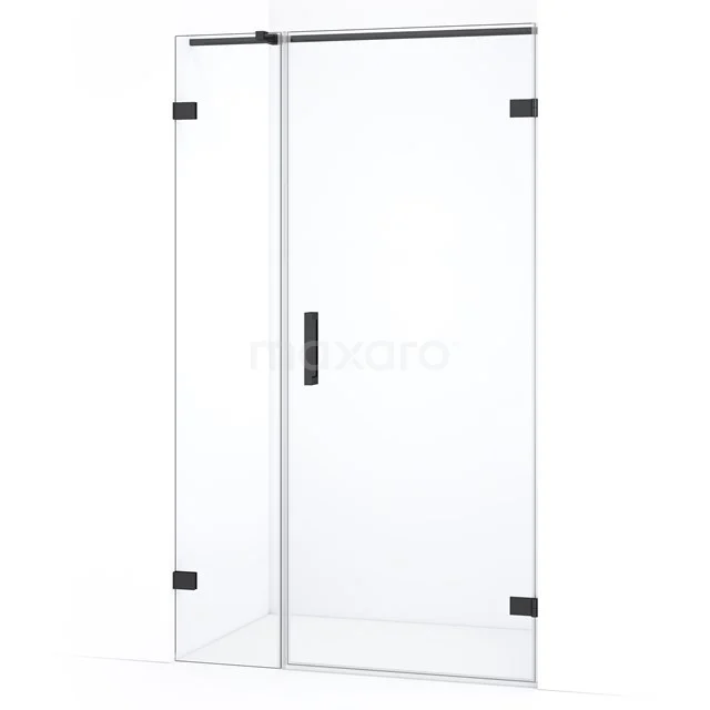 Diamond Shower door | 135 cm Black chrome Clear glass Pivot door DDC220905320BC