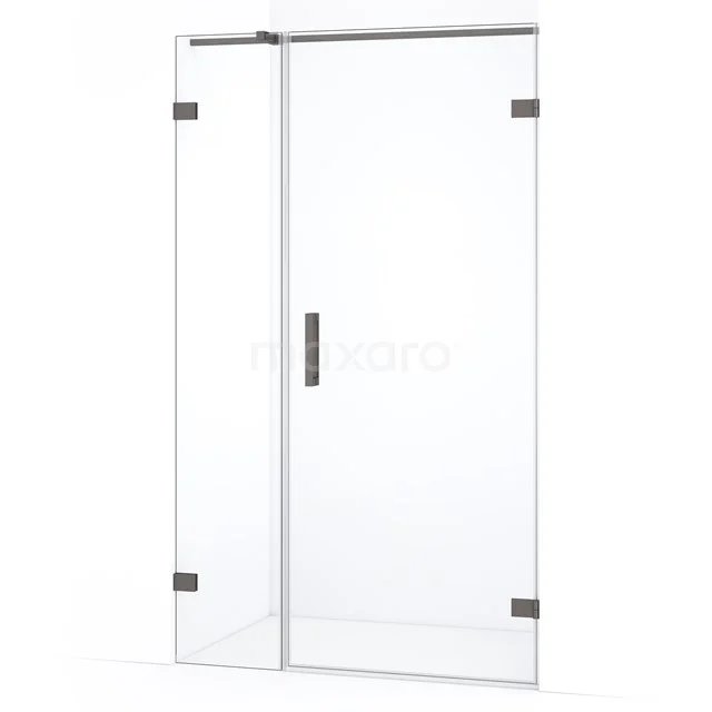 Diamond Douchedeur | 105 cm Zwart metaal Helder glas Draaideur DDC220704320ZM