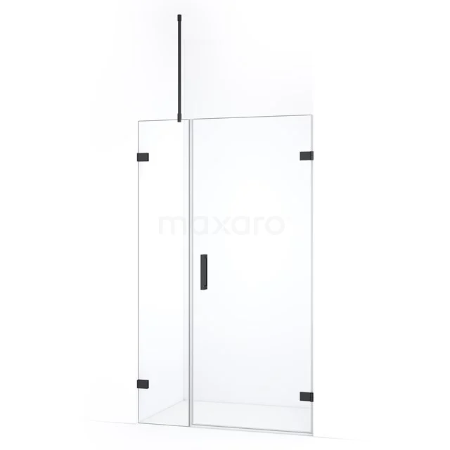 Diamond Shower door | 105 cm Black chrome Clear glass Pivot door DDC220803720BC