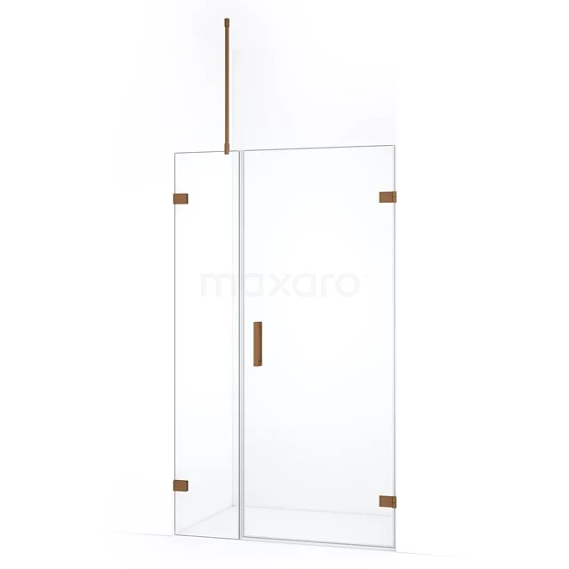Duschtür Diamond DDC220704720KP Glas Duschwand mit mattschwarzem Profil und integriertem Haltegriff, ideal für ein modernes Badezimmer.