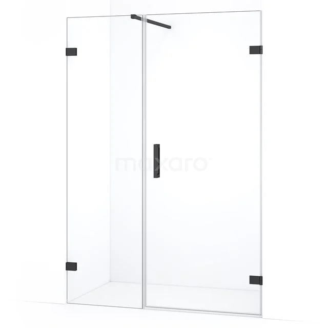 Diamond Shower door | 135 cm Black chrome Clear glass Pivot door DDC220806120BC