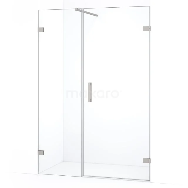 Diamond Shower door | 125 cm Stainless steel Clear glass Pivot door DDC220805120BR
