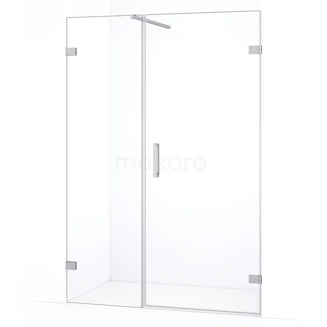 Diamond Shower door | 125 cm Chrome Clear glass Pivot door DDC220805120C