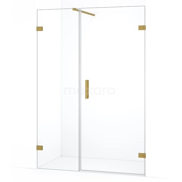 Diamond Shower door | 125 cm Gold Clear glass Pivot door DDC220805120GG