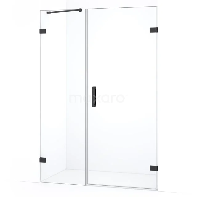 Diamond Shower door | 125 cm Black chrome Clear glass Pivot door DDC220805220BC
