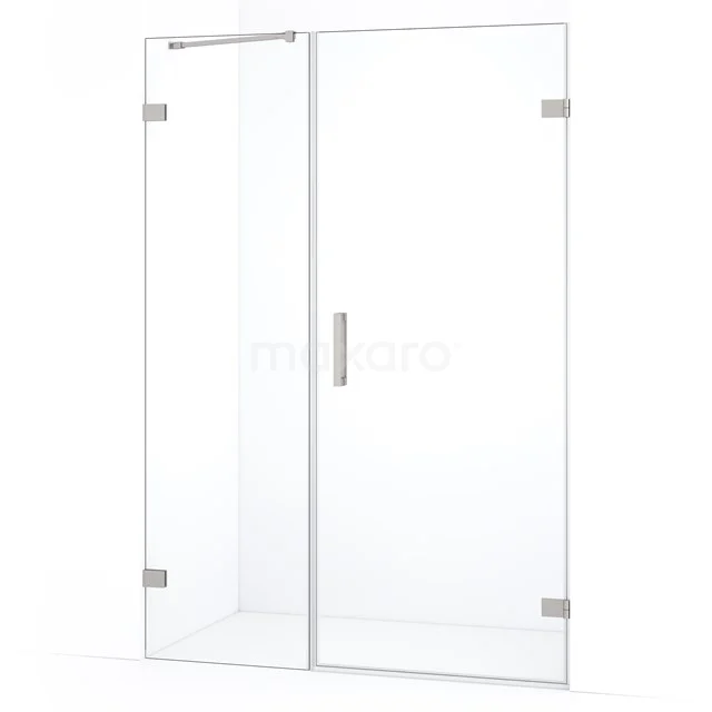 Diamond Shower door | 125 cm Stainless steel Clear glass Pivot door DDC220805220BR