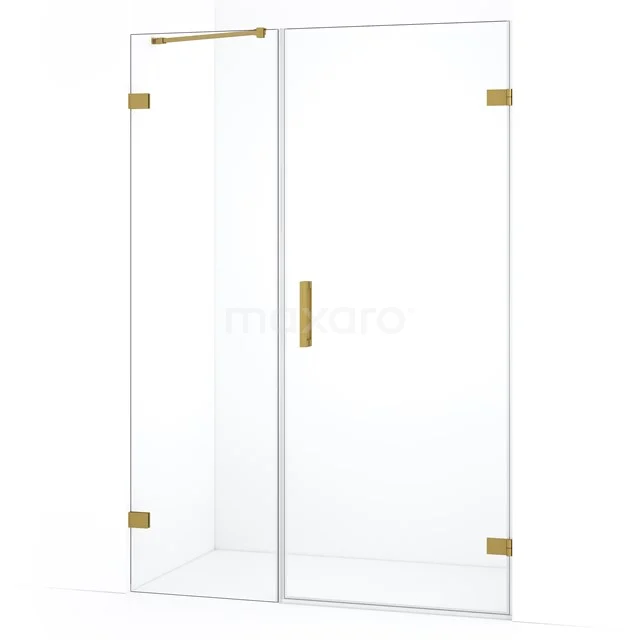 Diamond Shower door | 125 cm Gold Clear glass Pivot door DDC220805220GG