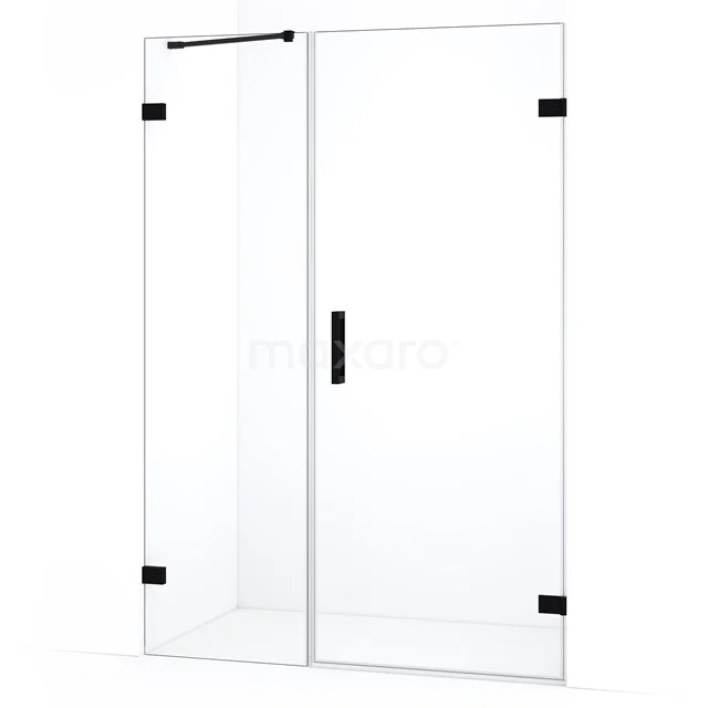 Diamond Shower door | 125 cm Matte black Clear glass Pivot door DDC220805220MB