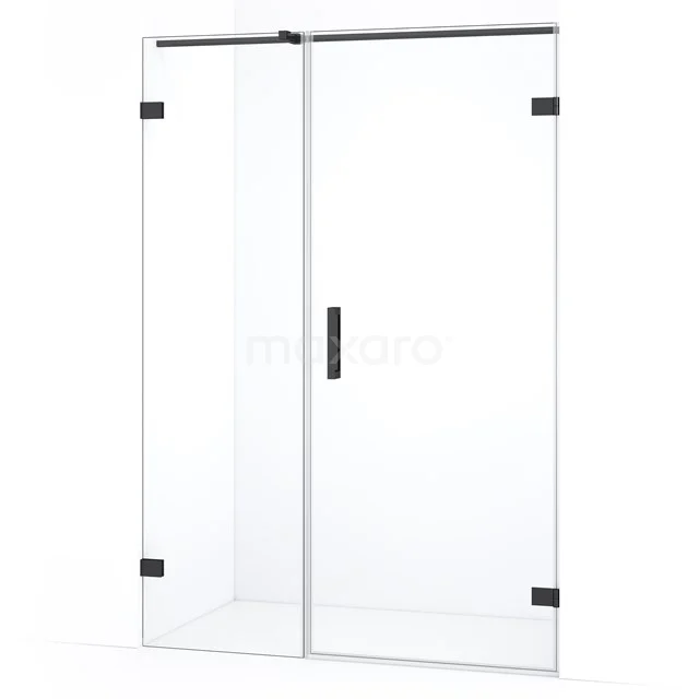 Diamond Shower door | 125 cm Black chrome Clear glass Pivot door DDC220805320BC