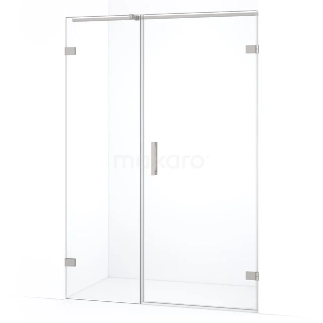 Diamond Shower door | 125 cm Stainless steel Clear glass Pivot door DDC220805320BR