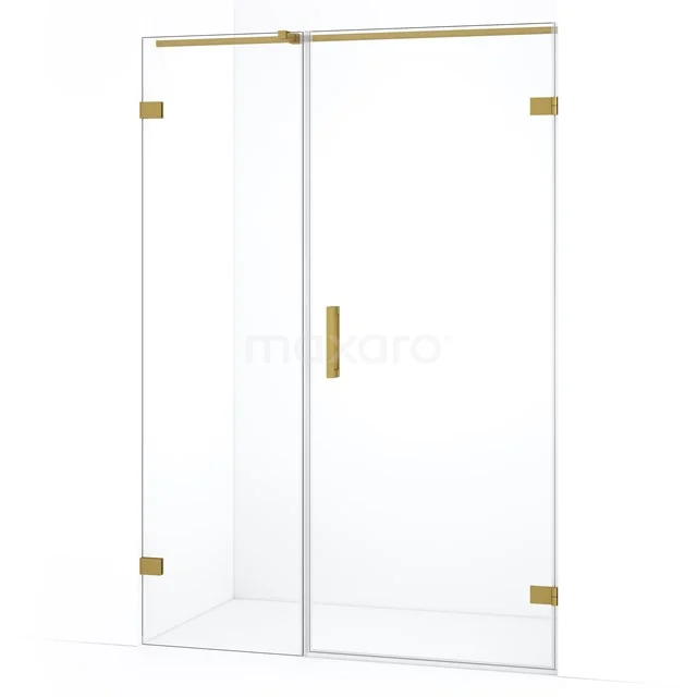 Diamond Shower door | 125 cm Gold Clear glass Pivot door DDC220805320GG