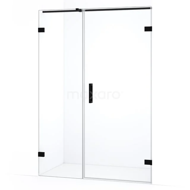 Diamond Shower door | 125 cm Matte black Clear glass Pivot door DDC220805320MB