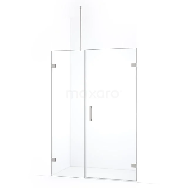 Diamond Shower door | 125 cm Stainless steel Clear glass Pivot door DDC220805720BR