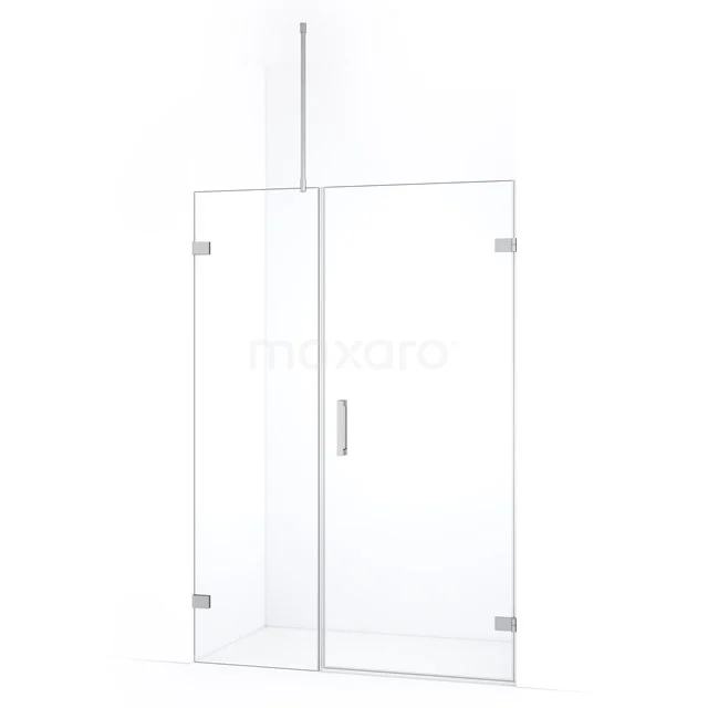 Diamond Shower door | 125 cm Chrome Clear glass Pivot door DDC220805720C
