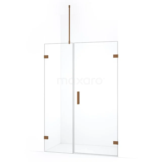 Diamond Shower door | 125 cm Copper Clear glass Pivot door DDC220805720KP