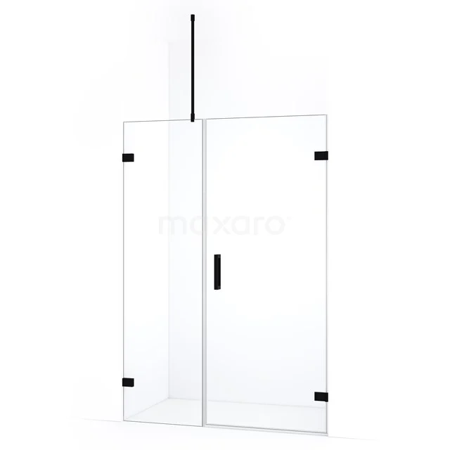 Diamond Shower door | 125 cm Matte black Clear glass Pivot door DDC220805720MB