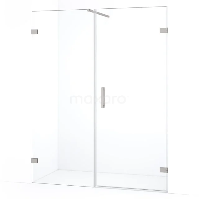 Diamond Shower door | 155 cm Stainless steel Clear glass Pivot door DDC220808120BR