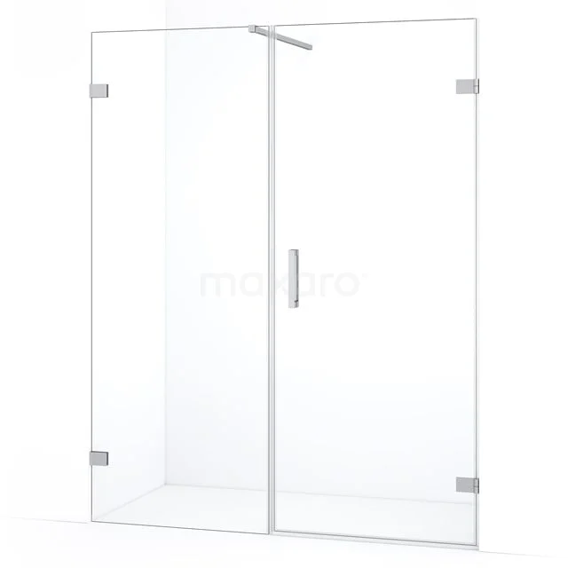 Diamond Duschtür | 135 cm Chrom Klarglas Drehtür DDC220707120C Glas Duschwand mit Tür, transparentes Design, rechte Winkel, Chromakzente, perfekt für einen modernen Badezimmer Stil.