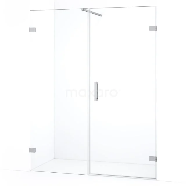 Diamond Shower door | 155 cm Chrome Clear glass Pivot door DDC220808120C