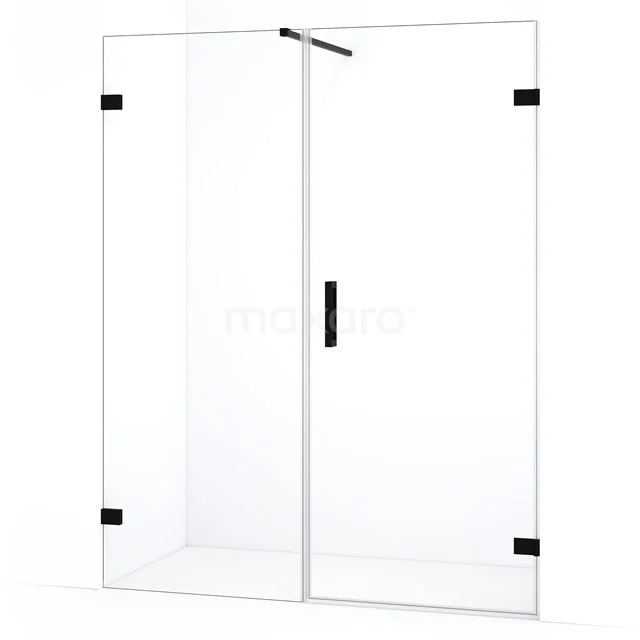 Diamond Shower door | 155 cm Matte black Clear glass Pivot door DDC220808120MB