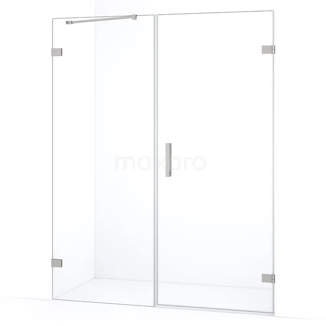 Diamond Shower door | 155 cm Stainless steel Clear glass Pivot door DDC220808220BR