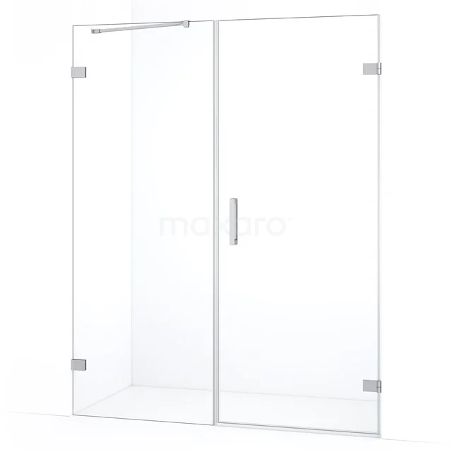 Diamond Shower door | 155 cm Chrome Clear glass Pivot door DDC220808220C