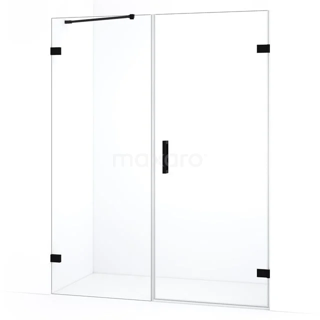 Diamond Douchedeur | 135 cm Mat zwart Helder glas Draaideur DDC220707220MB