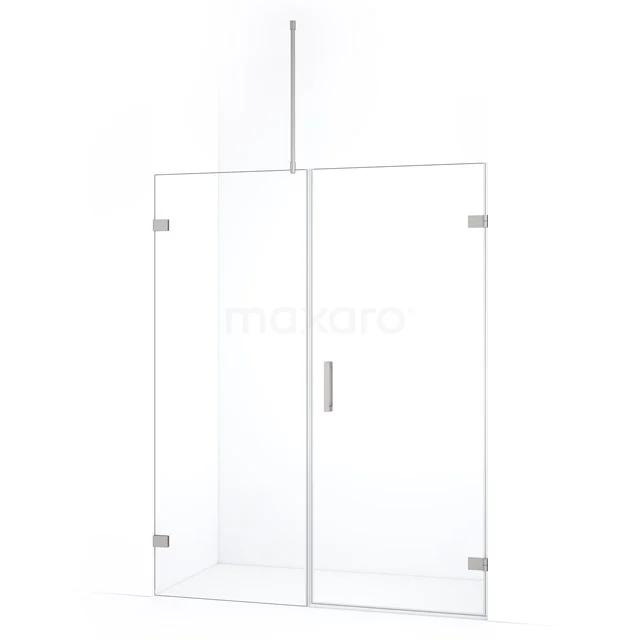 Diamond Shower door | 145 cm Stainless steel Clear glass Pivot door DDC220807720BR
