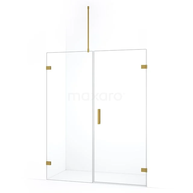 Diamond Shower door | 145 cm Gold Clear glass Pivot door DDC220807720GG