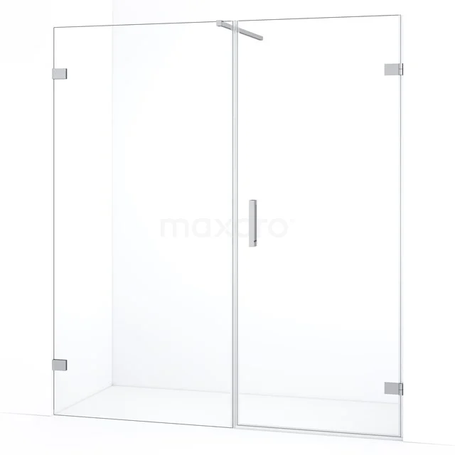 Diamond Shower door | 165 cm Chrome Clear glass Pivot door DDC220809120C