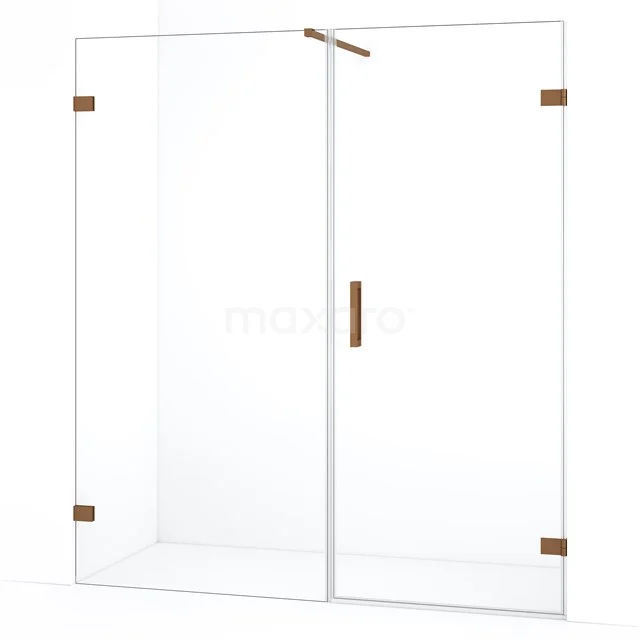Diamond Shower door | 165 cm Copper Clear glass Pivot door DDC220809120KP