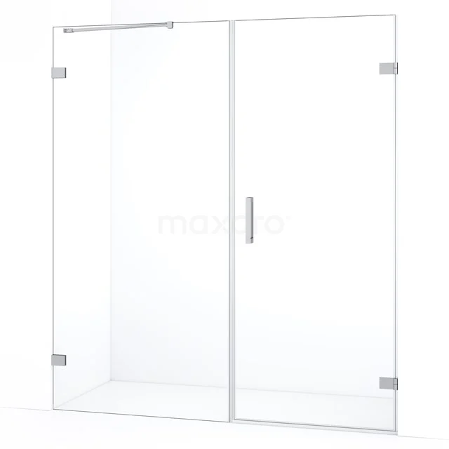 Diamond Shower door | 165 cm Chrome Clear glass Pivot door DDC220809220C