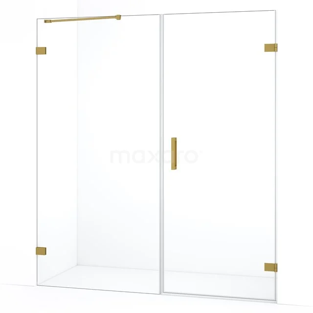 Diamond Shower door | 165 cm Gold Clear glass Pivot door DDC220809220GG