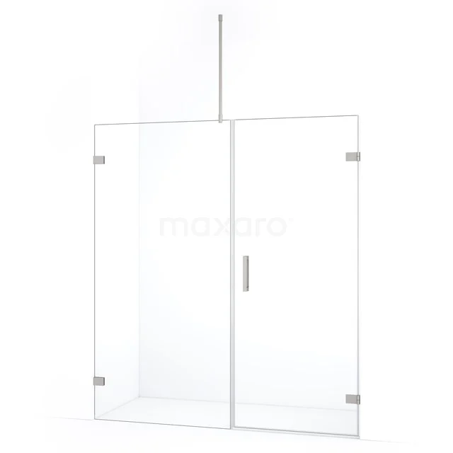 Diamond Shower door | 165 cm Stainless steel Clear glass Pivot door DDC220809720BR