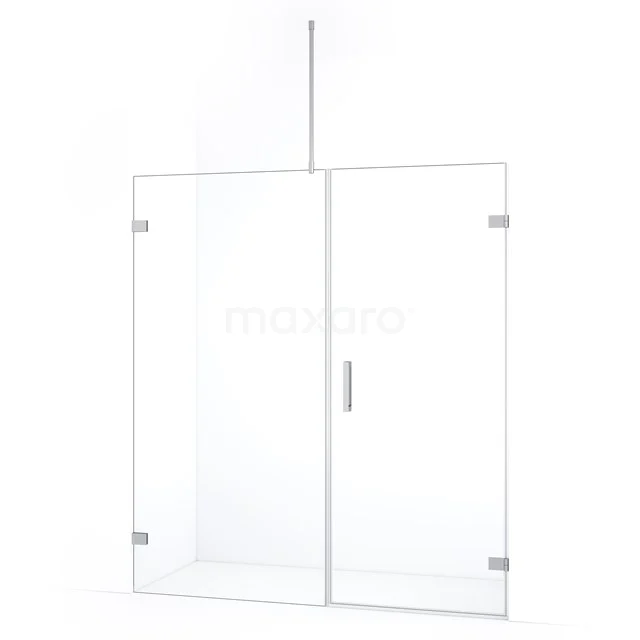 Diamond Shower door | 165 cm Chrome Clear glass Pivot door DDC220809720C
