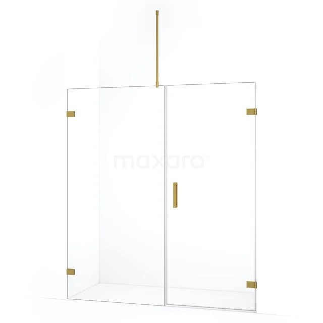 Diamond Shower door | 165 cm Gold Clear glass Pivot door DDC220809720GG