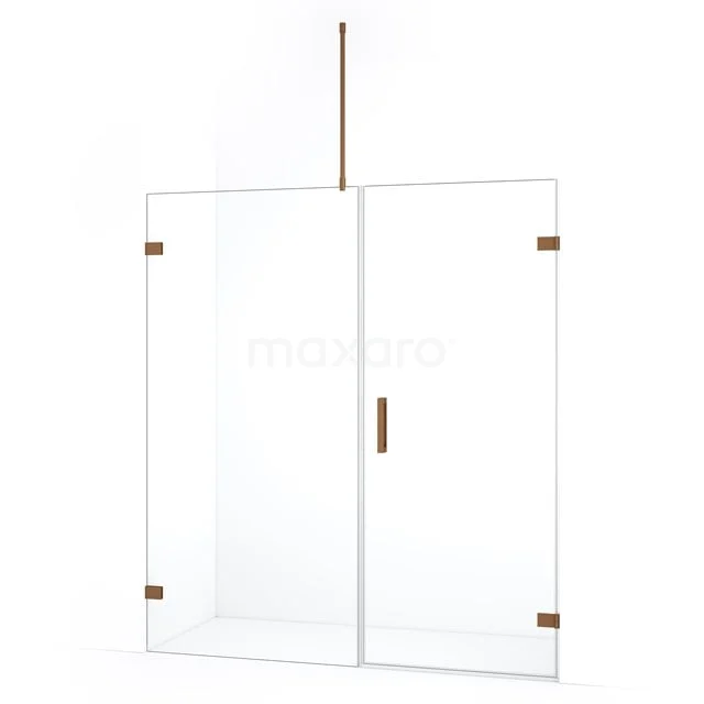 Diamond Douchedeur | 155 cm Koper Helder glas Draaideur DDC220709720KP