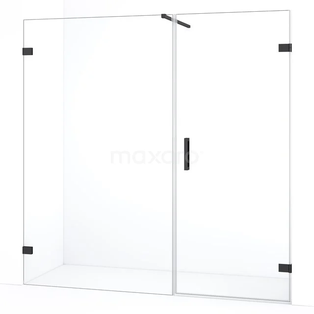 Diamond Shower door | 195 cm Black chrome Clear glass Pivot door DDC220812120BC