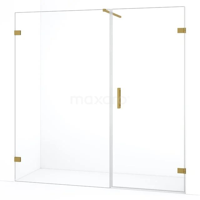 Diamond Duschtür | 175 cm Gold Klarglas Drehtür DDC220711120GG Glasdouchedeur mit goldfarbigem Haltegriff und Scharnieren, modernes Design in Messing, perfekt für ein luxuriöses Badezimmer.