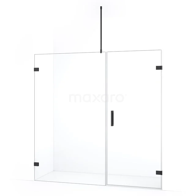 Diamond Shower door | 195 cm Black chrome Clear glass Pivot door DDC220812720BC