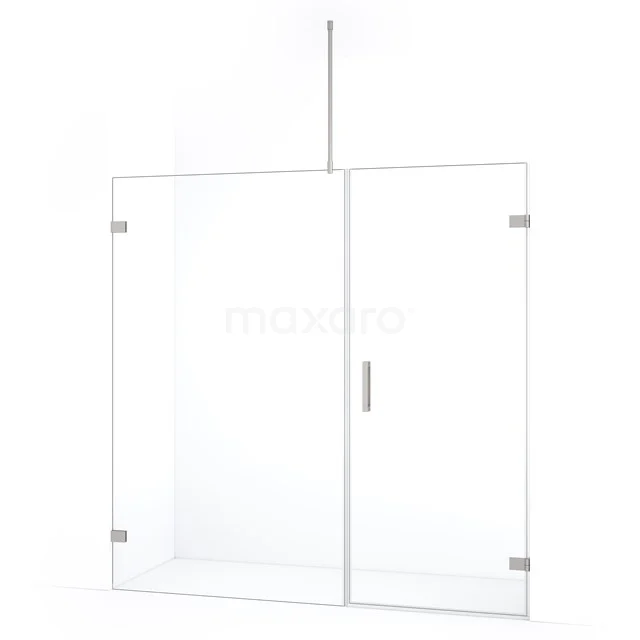 Diamond Shower door | 185 cm Stainless steel Clear glass Pivot door DDC220811720BR