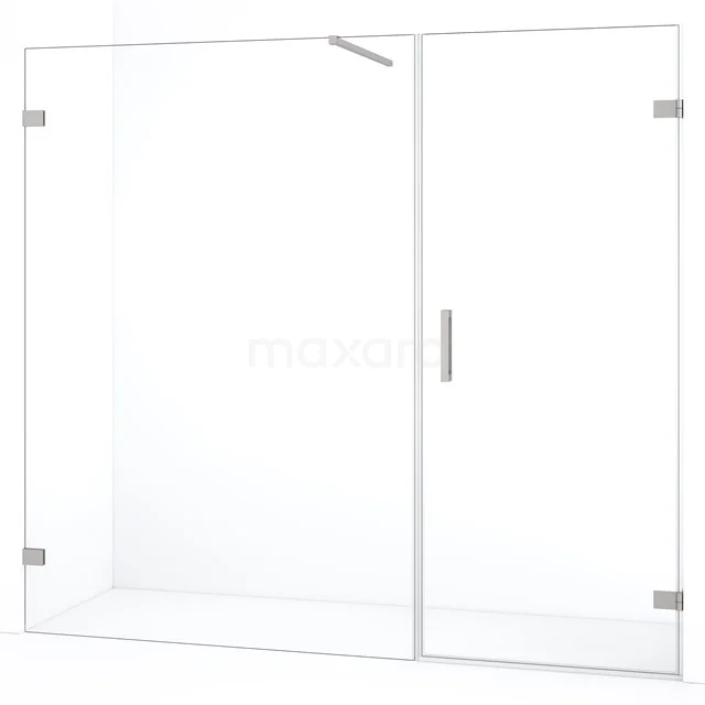 Diamond Shower door | 195 cm Stainless steel Clear glass Pivot door DDC220713120BR
