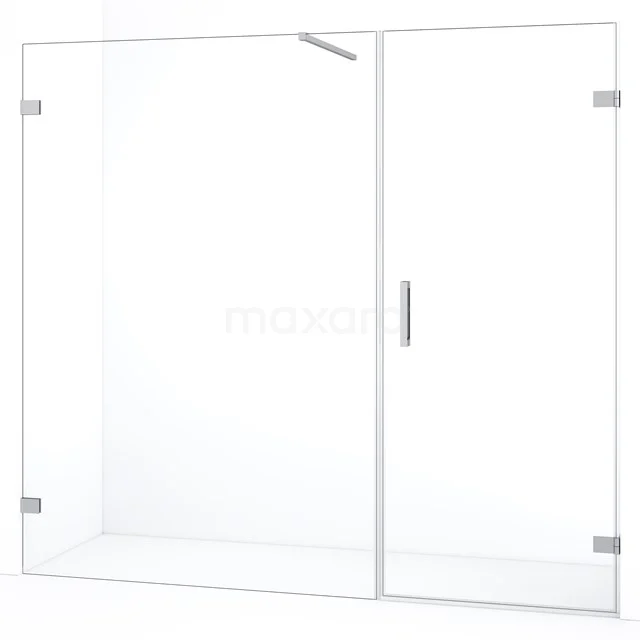 Diamond Shower door | 195 cm Chrome Clear glass Pivot door DDC220713120C