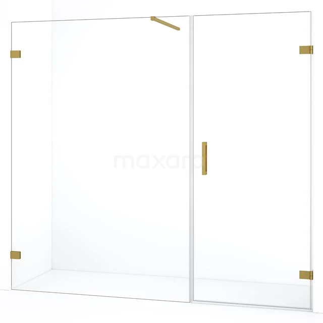 Diamond Shower door | 195 cm Gold Clear glass Pivot door DDC220713120GG