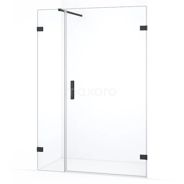 Diamond Shower door | 135 cm Black chrome Clear glass Pivot door DDC221004120BC