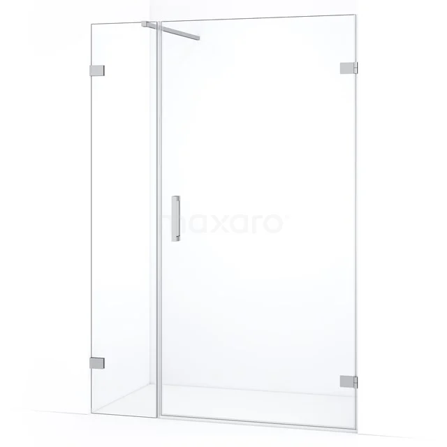 Diamond Duschtür | 125 cm Chrom Klarglas Drehtür DDC220904120C Glas Duschwand mit scharnierendem Tür, rahmenloses Design, klares Sicherheitsglas, ideal für moderne Bäder.