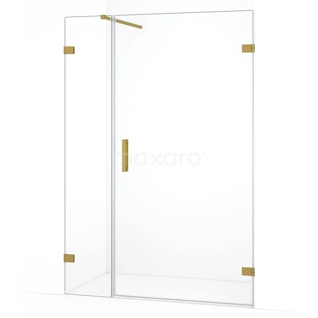 Diamond Shower door | 135 cm Gold Clear glass Pivot door DDC221004120GG