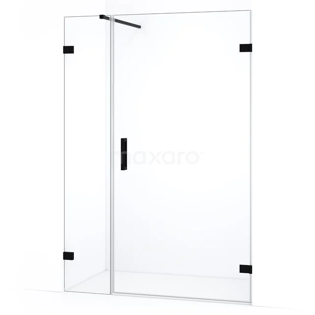 Diamond Shower door | 125 cm Matte black Clear glass Pivot door DDC221003120MB