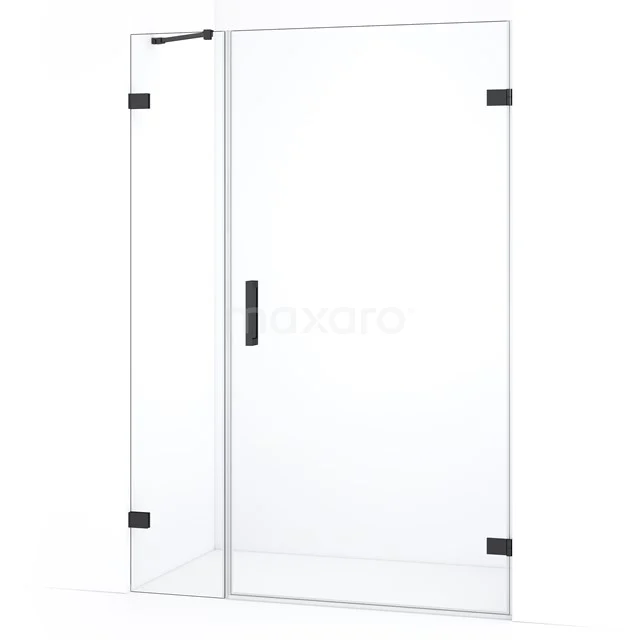 Diamond Shower door | 135 cm Black chrome Clear glass Pivot door DDC221004220BC